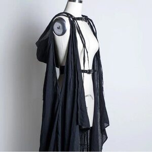 Apatico Draped Cape Harness Black Vegan Leather